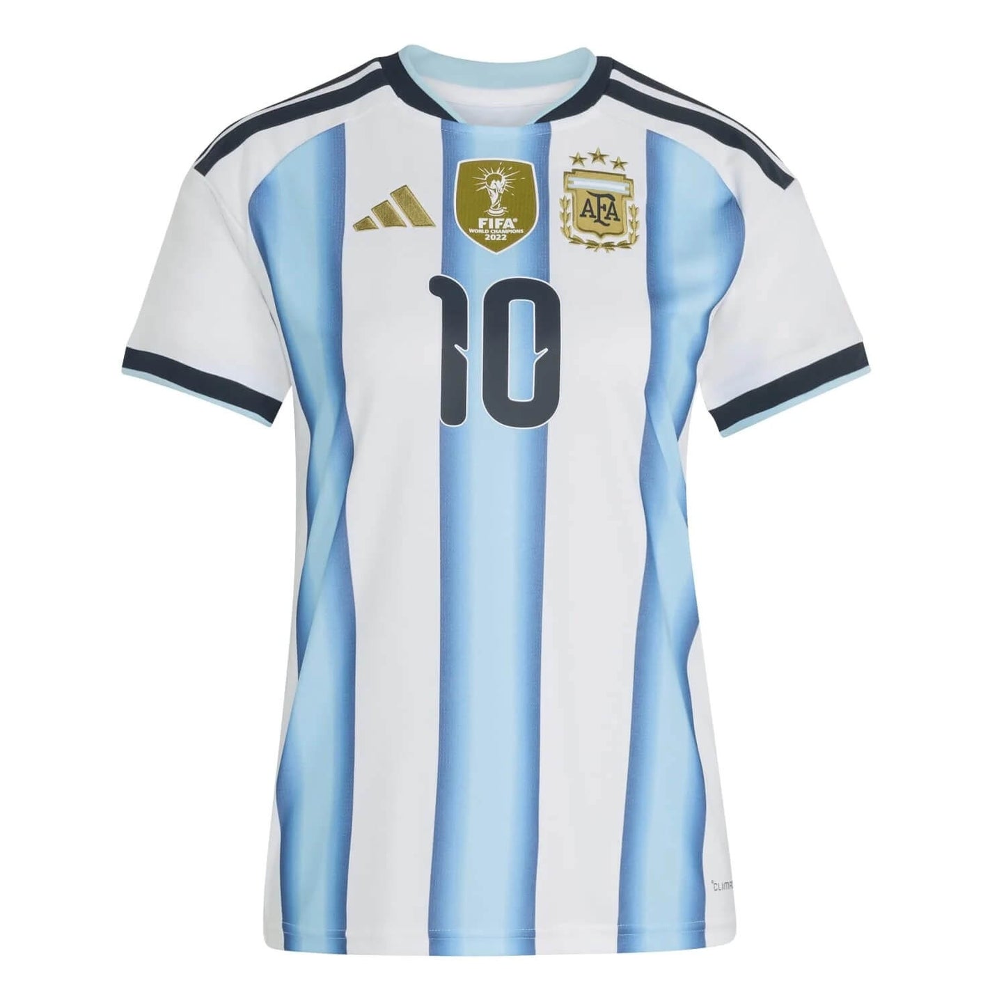 Argentina adidas Home Shirt 2026 - Womens with Messi 10 printing front view