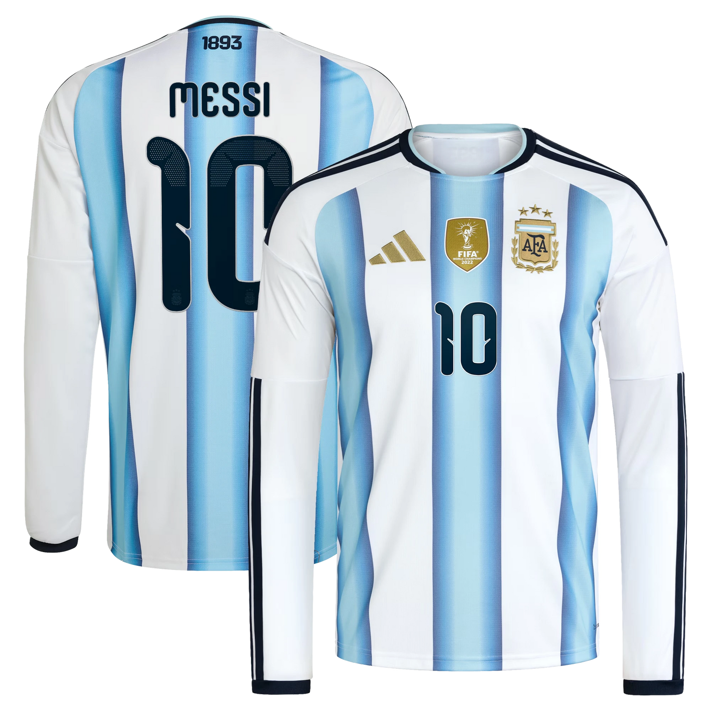 Argentina 2026 World Cup Home Men's Long-Sleeve Stadium Replica Jersey With Messi #10 Printing