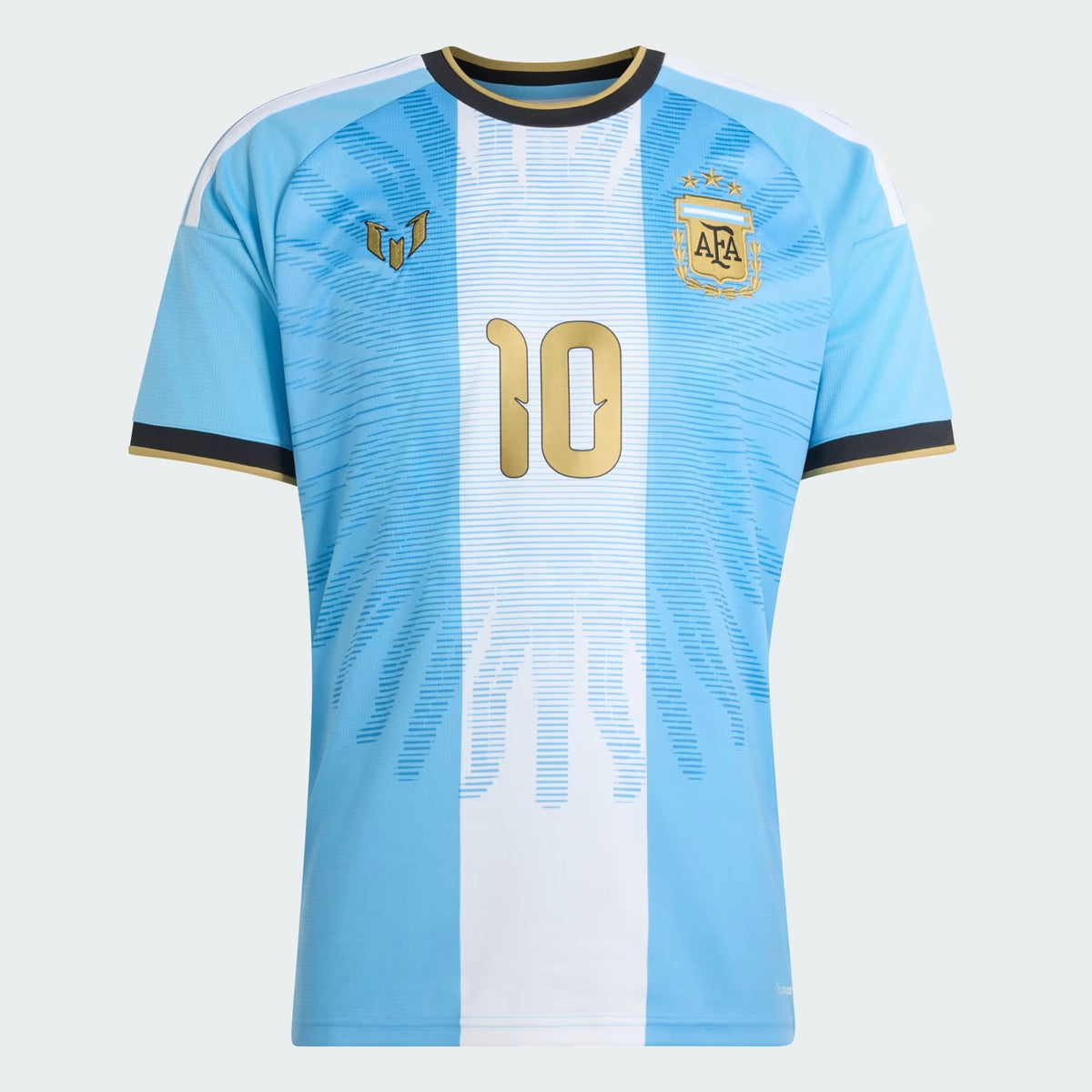 Front view of Argentina national team AFA x Messi light blue replica soccer jersey by Final Third Kit