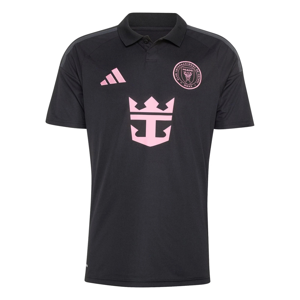 Front view of Inter Miami CF 2026 Presagio black replica soccer jersey by Final Third Kit