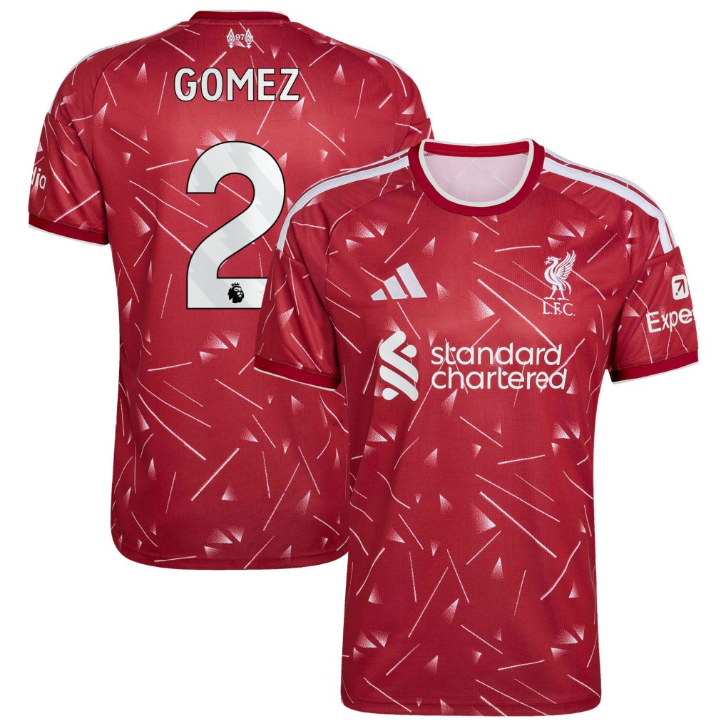 Liverpool 2026/27 home stadium jersey with GOMEZ #2 custom print