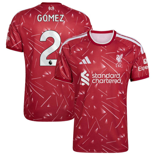 Liverpool 2026/27 home stadium jersey with GOMEZ #2 custom print