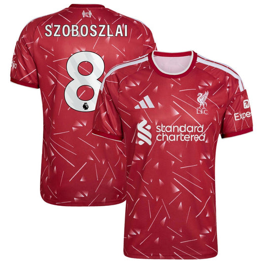 Liverpool 2026/27 home stadium jersey with SZOBOSZLAI #8 custom print