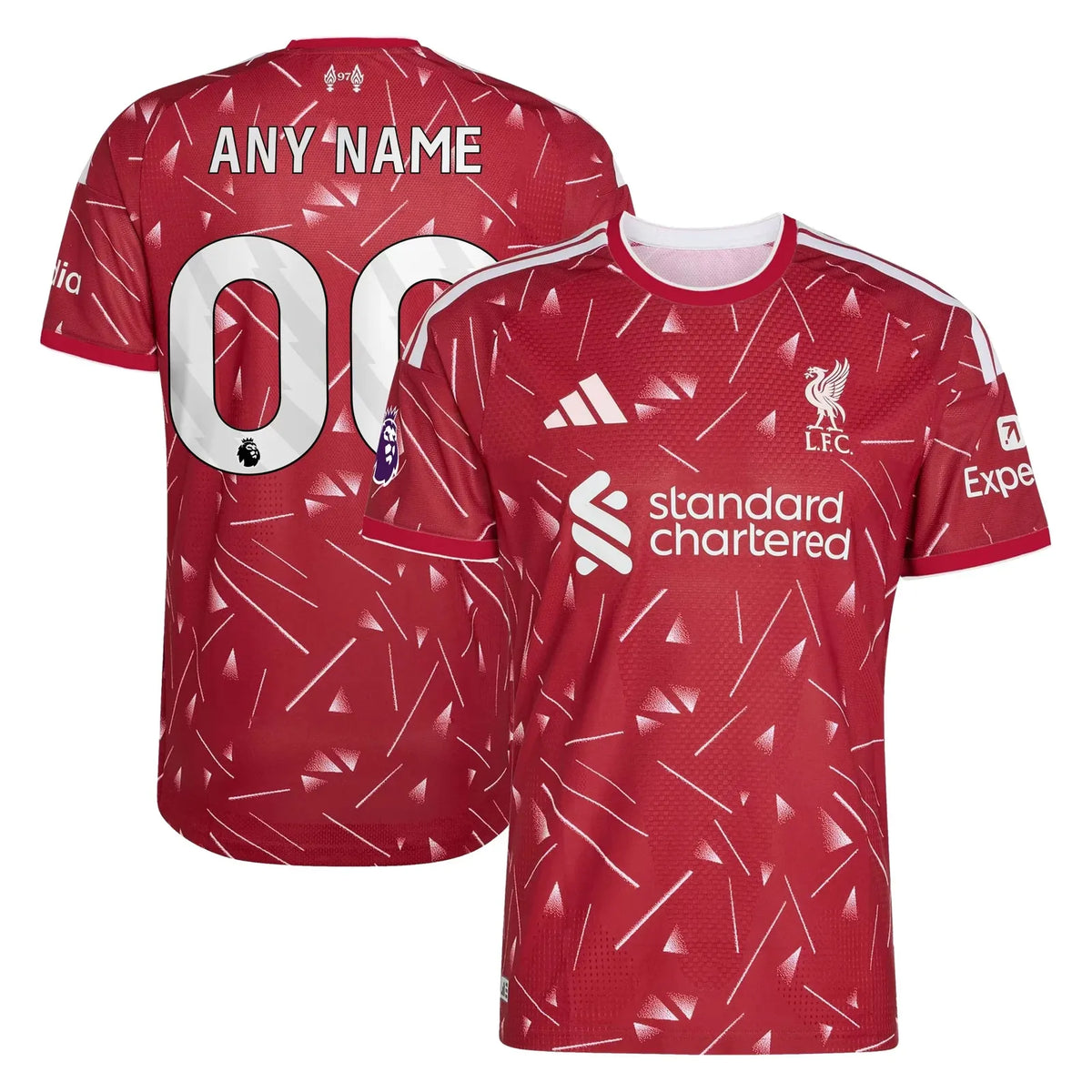 Front and back view of Liverpool 2026-2027 home red on-field authentic custom jersey by Final Third Kit