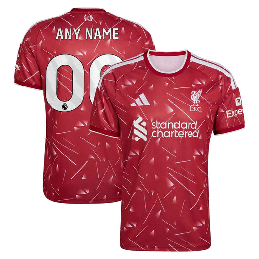Front and back view of Liverpool 2026-2027 home red replica custom jersey by Final Third Kit