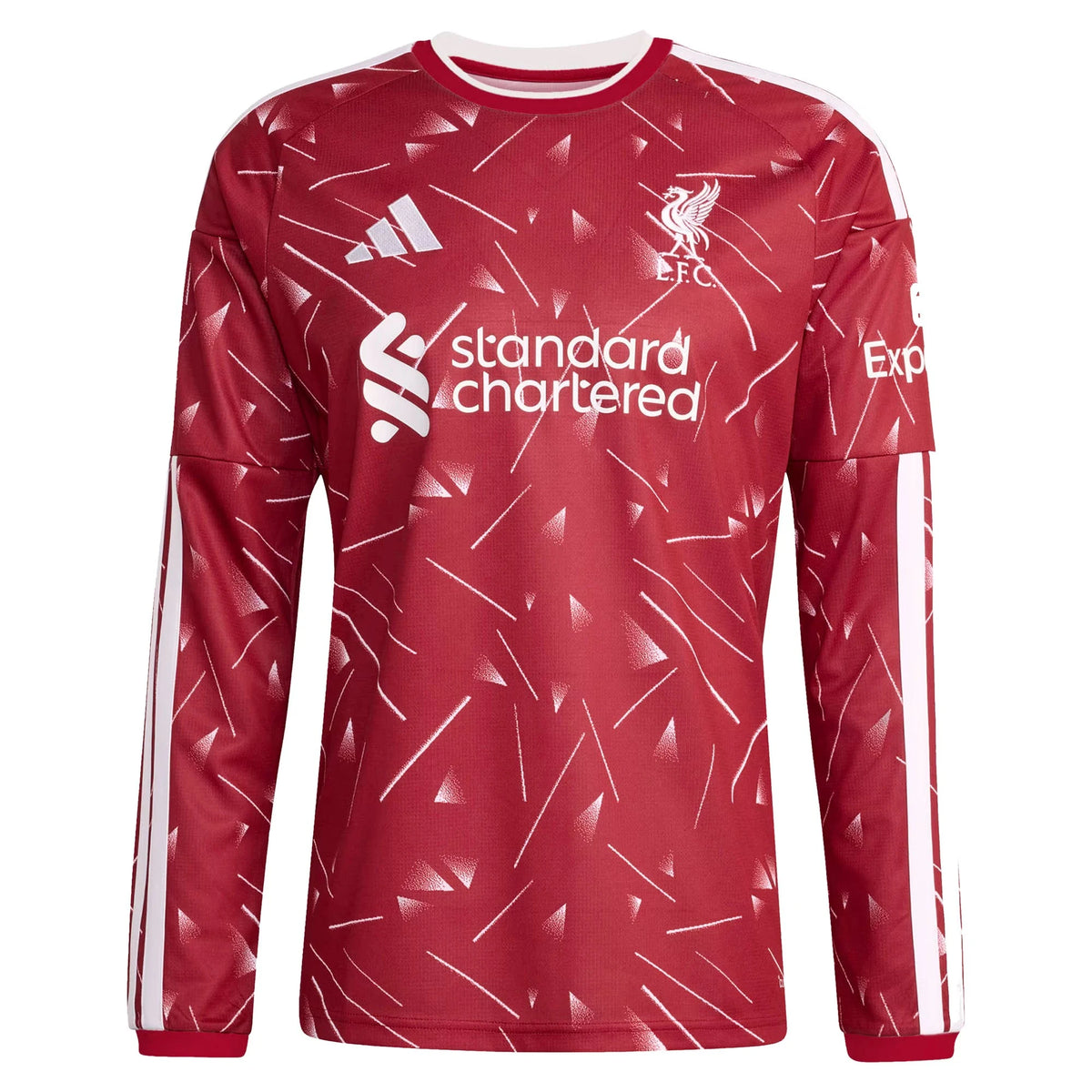 Front view of Liverpool 2026-2027 home red replica long sleeve custom soccer jersey by Final Third Kit