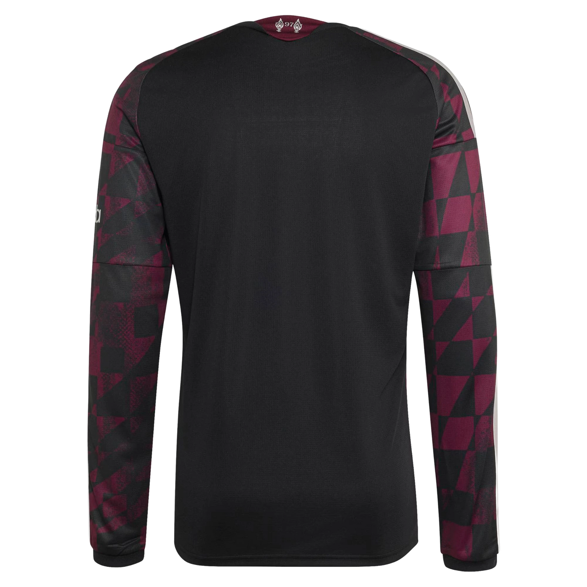 Back view of Liverpool 2026-2027 third black replica long sleeve football shirt by Final Third Kit