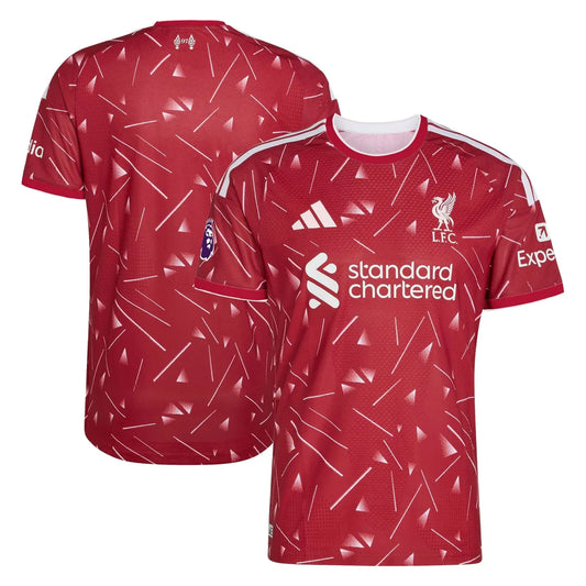 Front and back view of Liverpool adidas 2026-2027 home red on-field authentic sponsor patch jersey by Final Third Kit