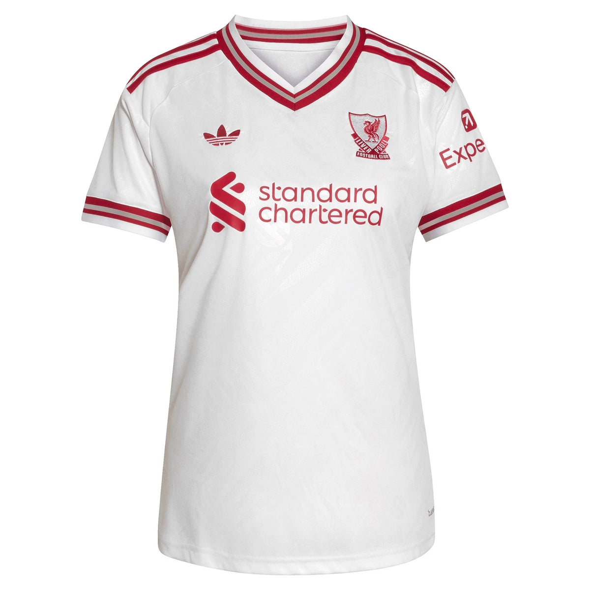 Front view of women's Liverpool 2026-2027 away white replica soccer jersey by Final Third Kit