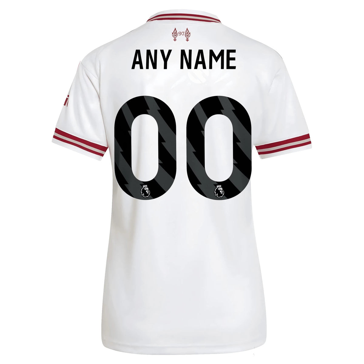 Back view of women's Liverpool 2026-2027 away white replica custom football shirt by Final Third Kit
