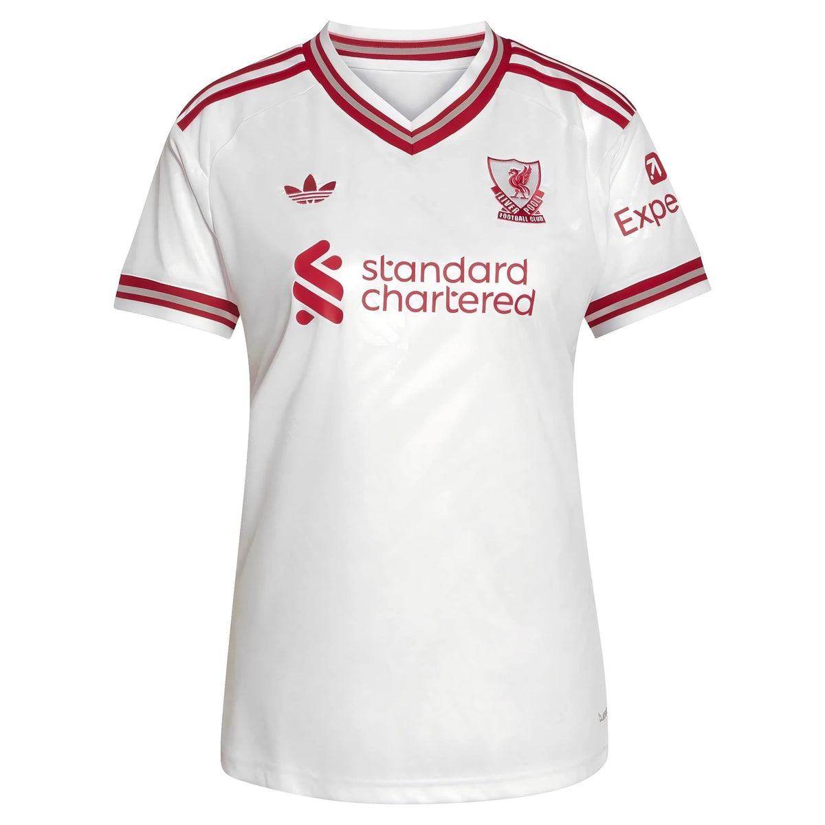 Front view of women's Liverpool 2026-2027 away white replica custom soccer jersey by Final Third Kit