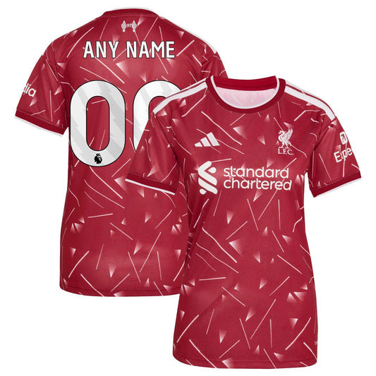 Front and back view of women's Liverpool 2026-2027 home red replica custom jersey by Final Third Kit