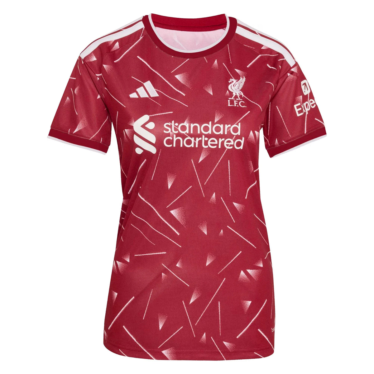 Front view of women's Liverpool 2026-2027 home red replica custom soccer jersey by Final Third Kit