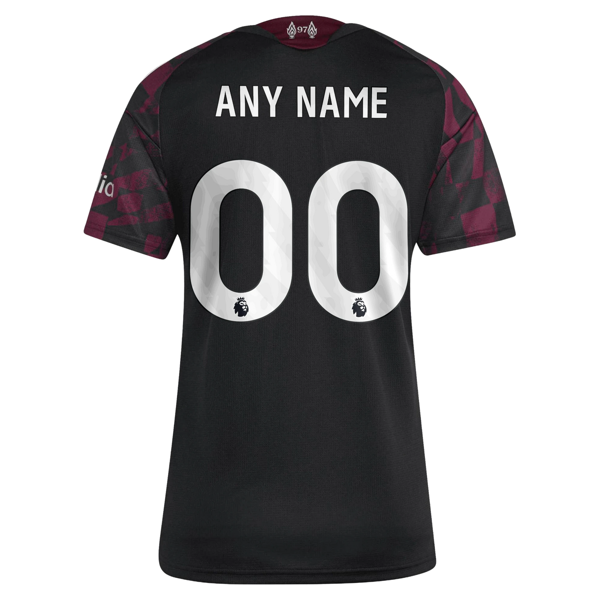 Back view of women's Liverpool 2026-2027 third black replica custom football shirt by Final Third Kit