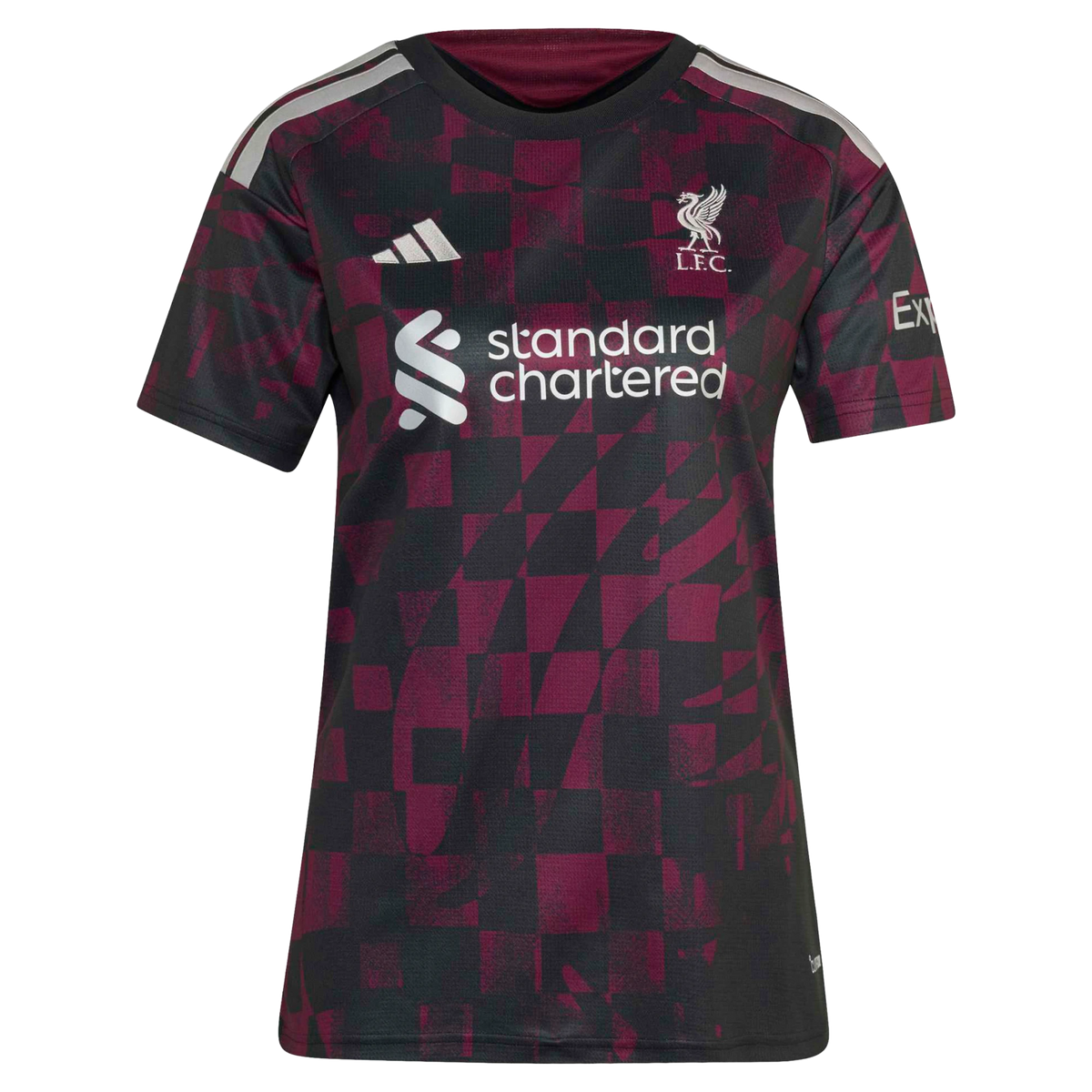 Front view of women's Liverpool 2026-2027 third black replica soccer jersey by Final Third Kit