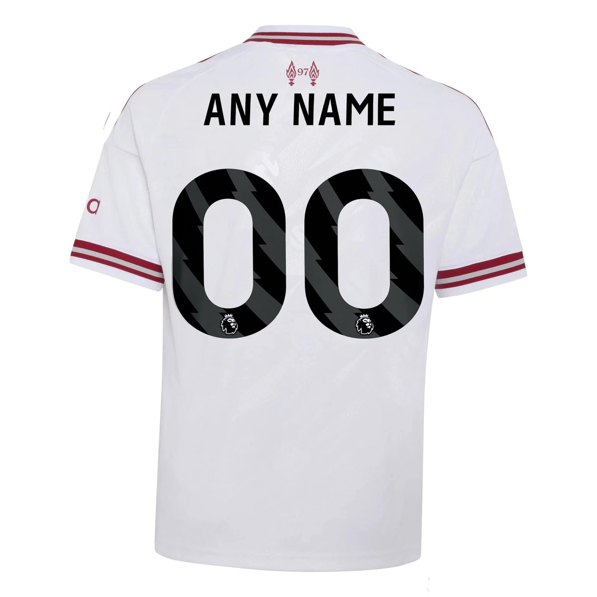 Back view of youth Liverpool 2026-2027 away white replica custom football shirt by Final Third Kit