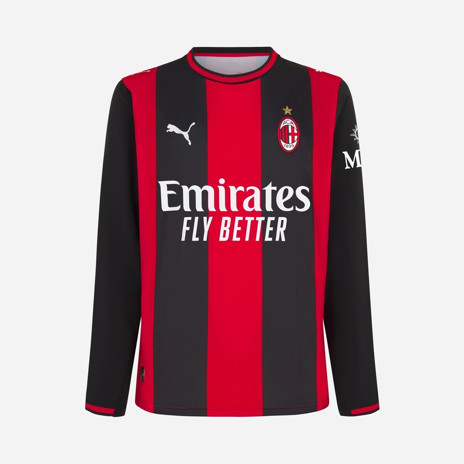 AC Milan 2026/27 long sleeve home soccer jersey front view
