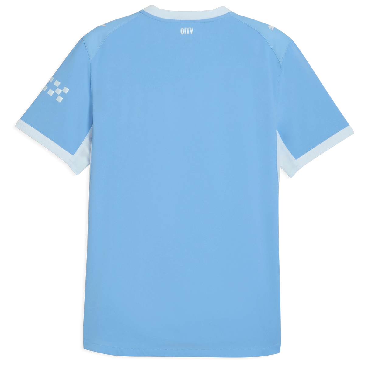 Back view of men's Manchester City 2026-2027 home light blue on-field authentic football shirt by Final Third Kit