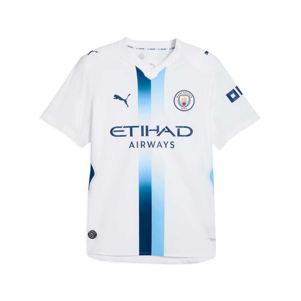 Front view of Manchester City 2026-2027 third white replica soccer jersey by Final Third Kit