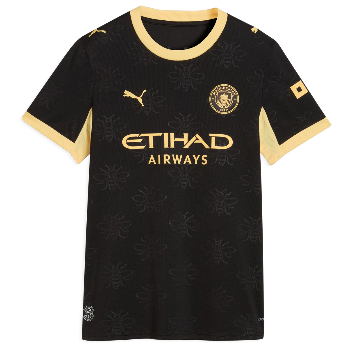 Front view of women's Manchester City 2026-2027 away black replica soccer jersey by Final Third Kit