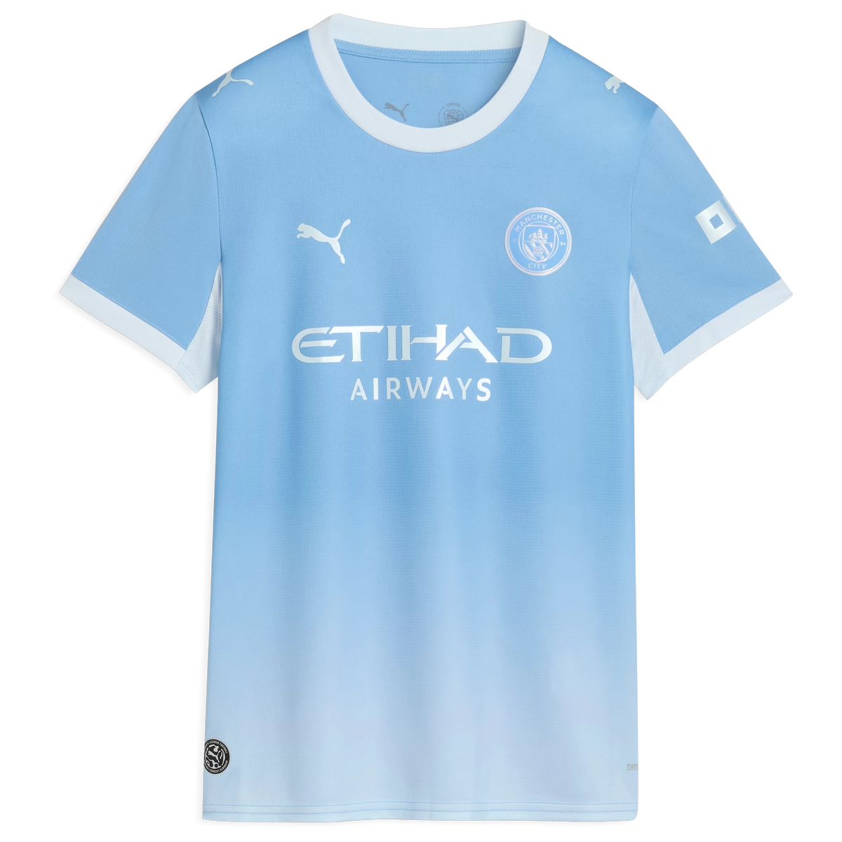 Front view of women's Manchester City 2026-2027 home light blue replica custom soccer jersey by Final Third Kit
