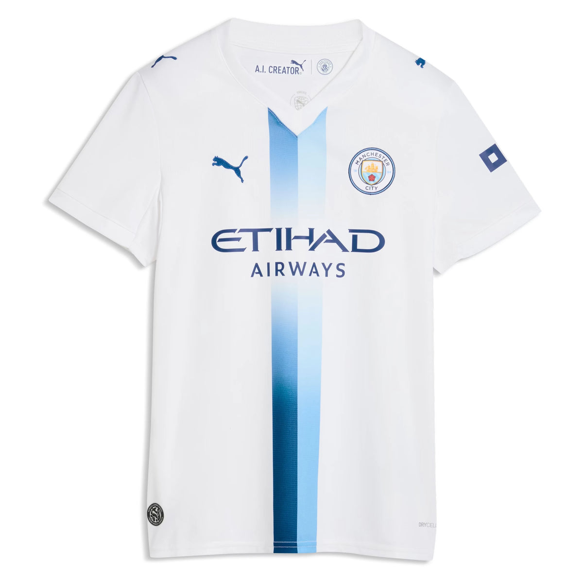 Front view of women's Manchester City 2026-2027 third white replica custom soccer jersey by Final Third Kit