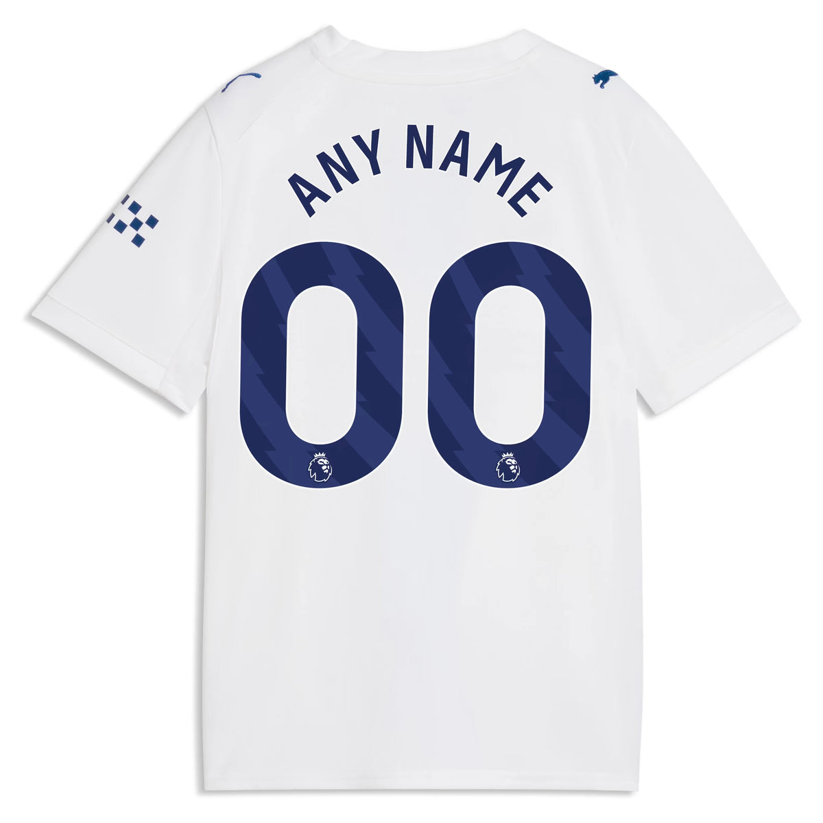 Back view of youth Manchester City 2026-2027 third white replica custom football shirt by Final Third Kit