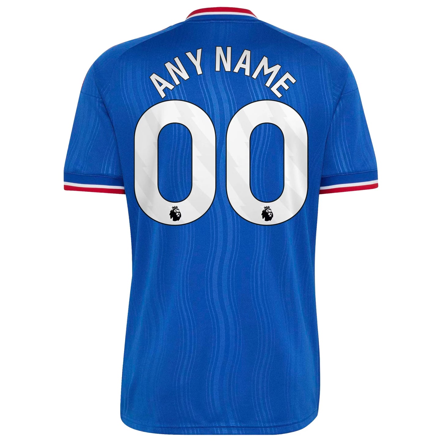 Back view of men's Manchester United 2026-2027 away royal blue replica football shirt with custom name and number printing by Final Third Kit