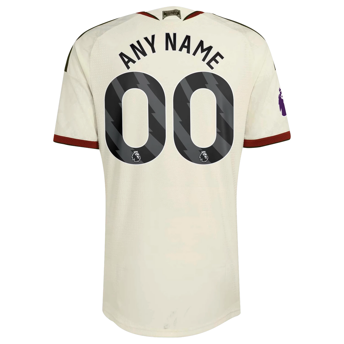 Back view of Manchester United 2026-2027 third cream on-field authentic custom football shirt by Final Third Kit