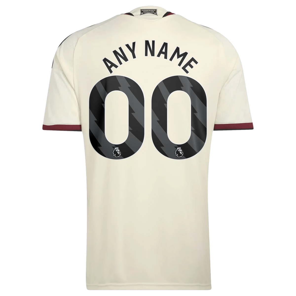 Back view of Manchester United 2026-2027 third cream replica custom long sleeve football shirt by Final Third Kit