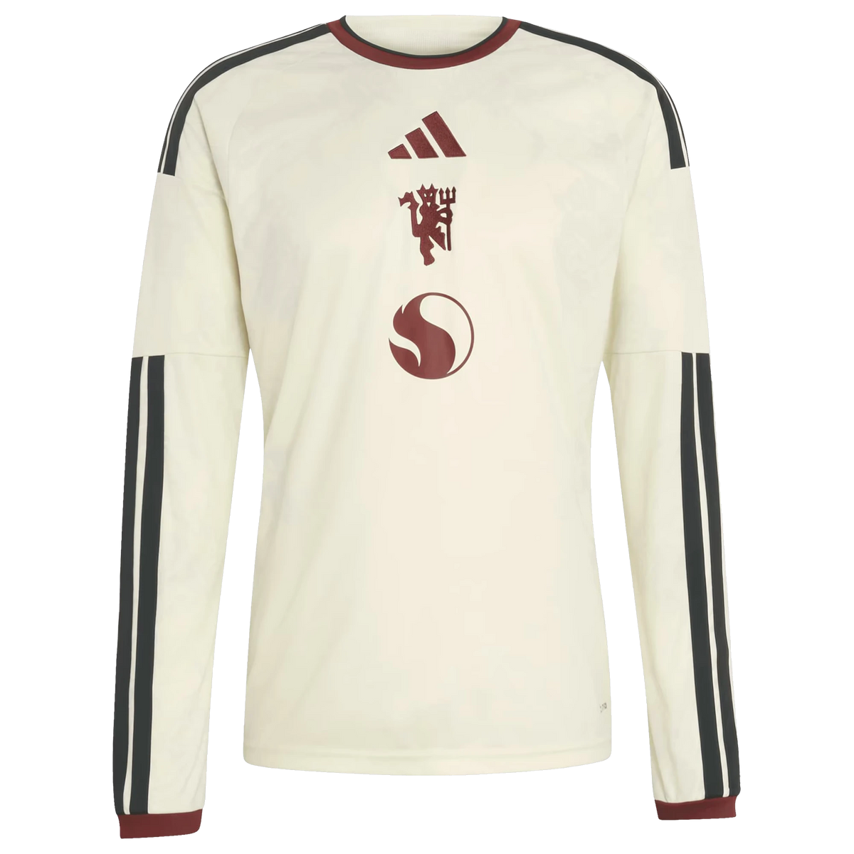 Front view of Manchester United 2026-2027 third cream replica custom long sleeve soccer jersey by Final Third Kit