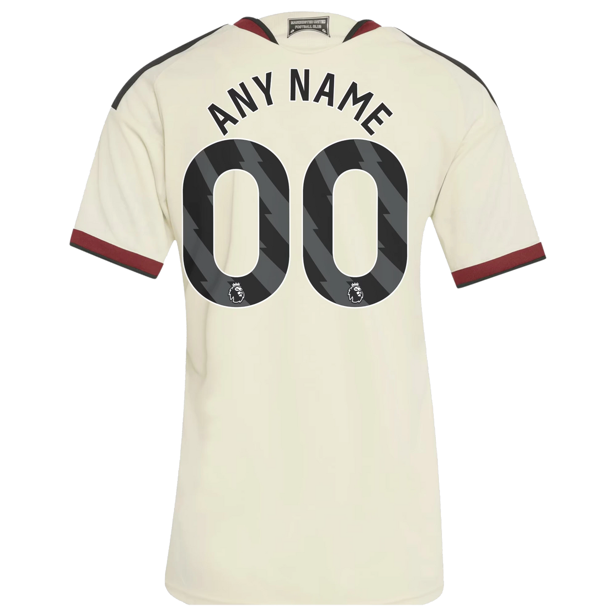 Back view of women's Manchester United 2026-2027 third cream replica custom football shirt by Final Third Kit