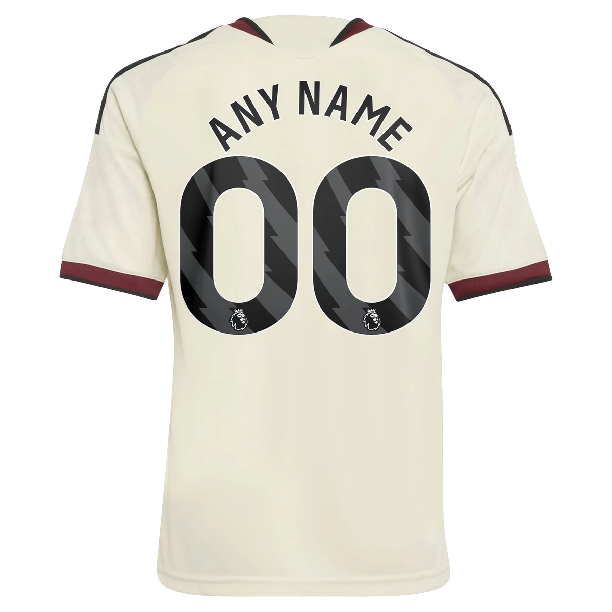 Back view of youth Manchester United 2026-2027 third cream replica custom football shirt by Final Third Kit
