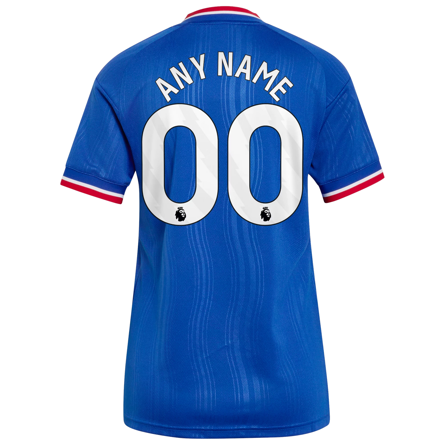 Back view of women's Manchester United 2026-2027 away royal blue replica football shirt with custom name and number printing by Final Third Kit