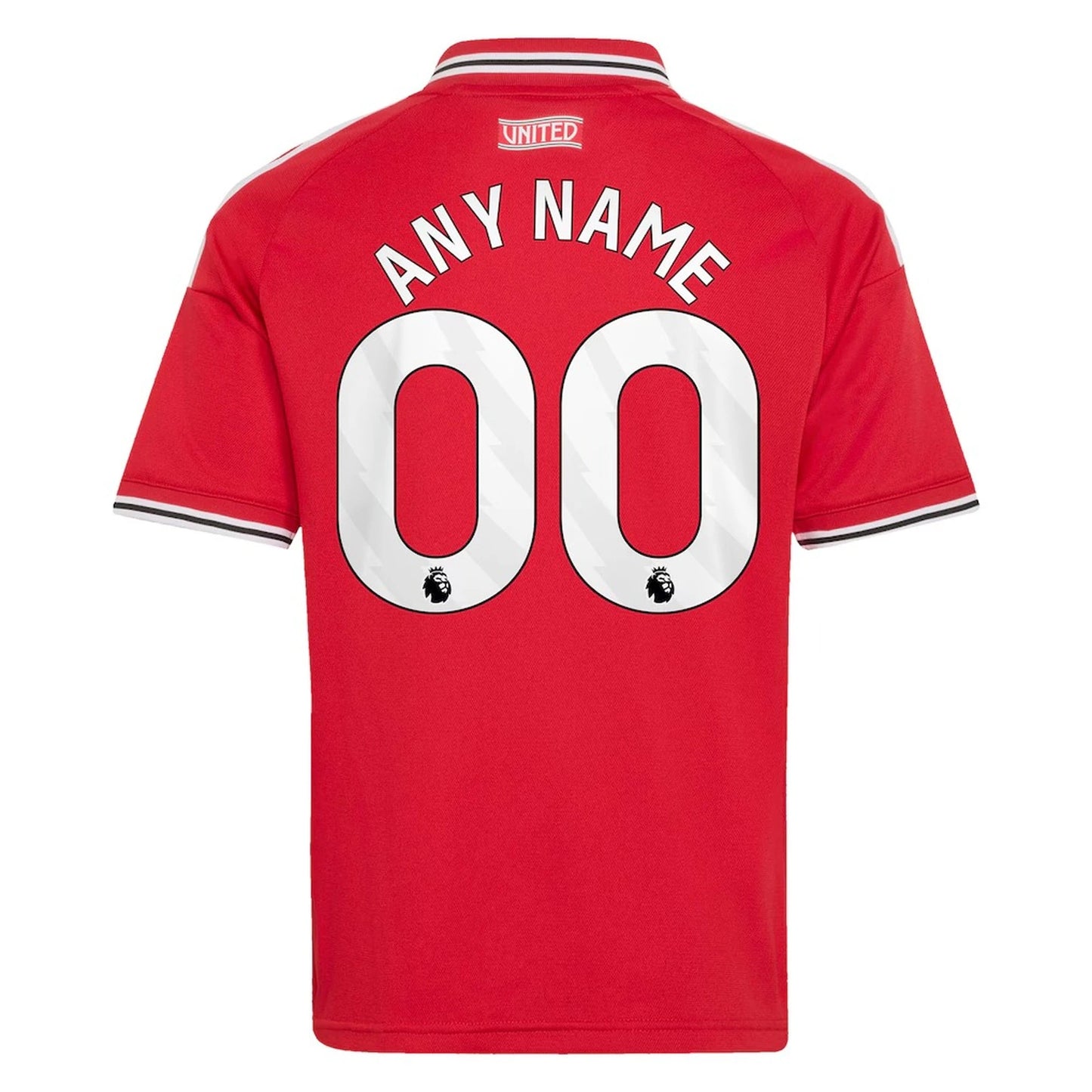 Back view of youth Manchester United 2026-2027 home red replica football shirt with custom name and number printing by Final Third Kit