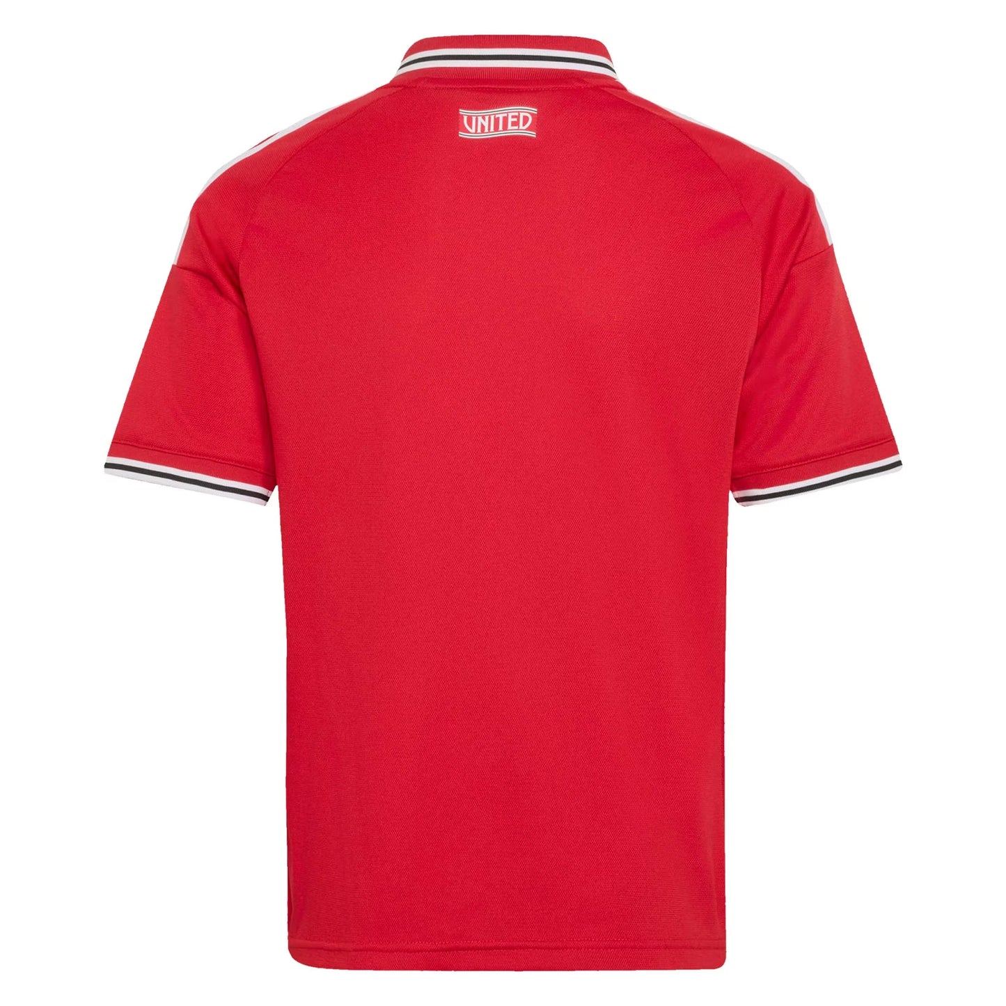 Back view of youth Manchester United 2026-2027 home red replica football shirt by Final Third Kit