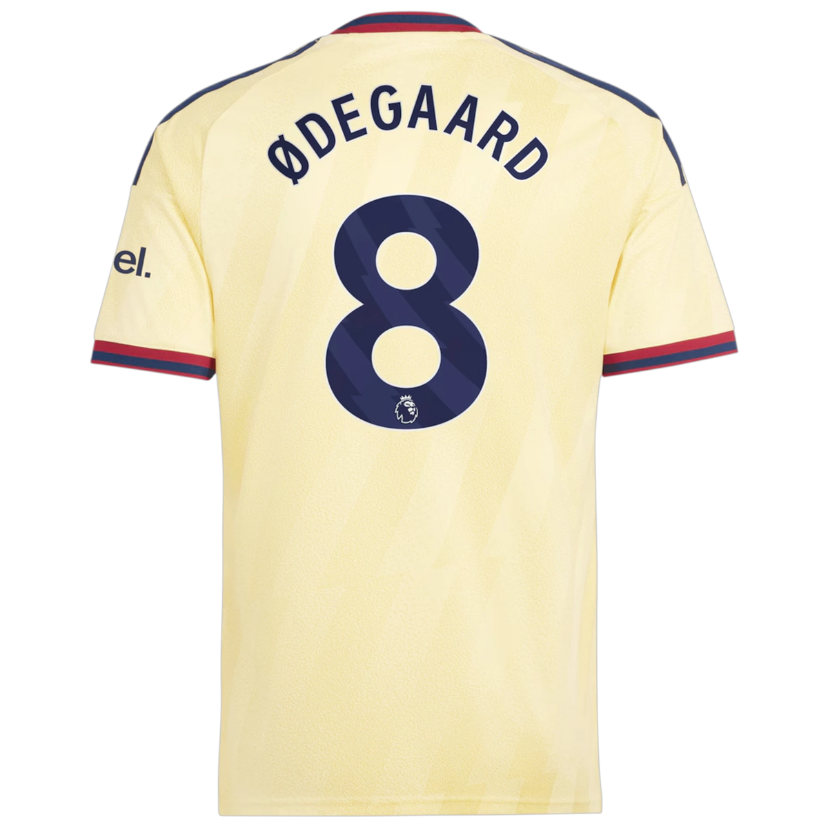 Back view of men's Arsenal 2026-2027 third yellow replica football shirt with Martin Ødegaard name and number 8 printing by Final Third Kit