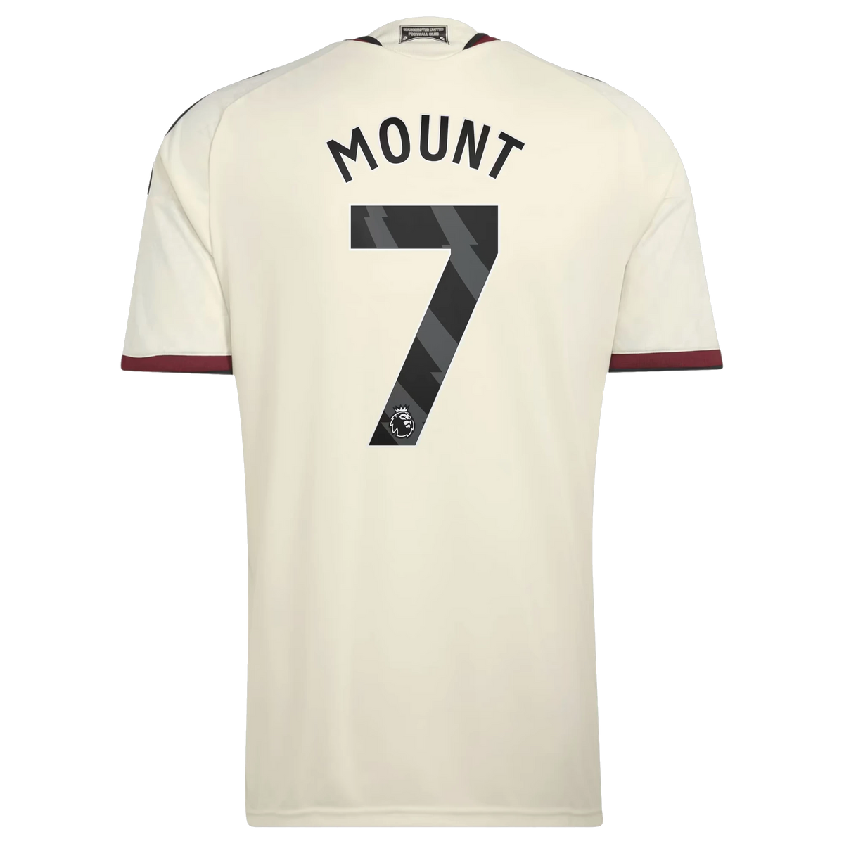 Back view of Manchester United 2026-2027 third cream replica football shirt with Mason Mount name and number 7 printing by Final Third Kit