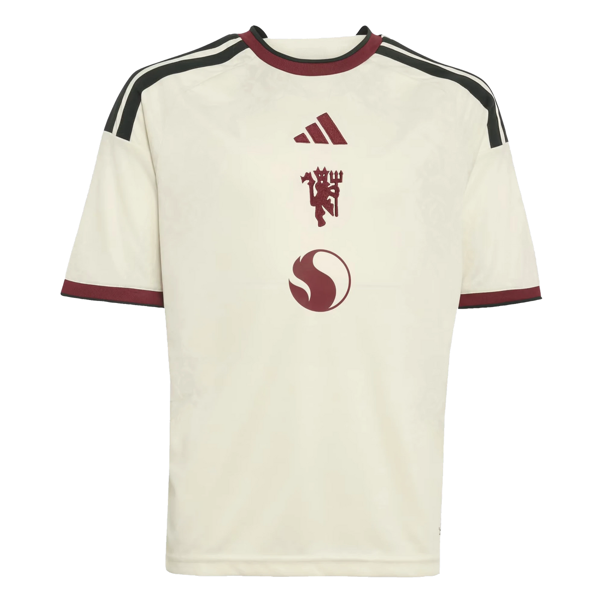 Front view of youth Manchester United 2026-2027 third cream replica soccer jersey by Final Third Kit