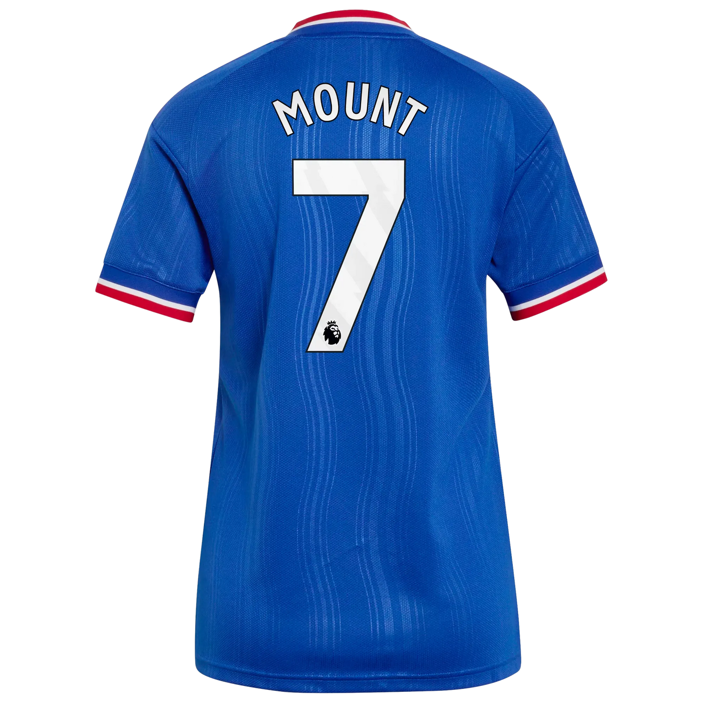 Back view of women's Manchester United 2026-2027 away royal blue football shirt with Mason Mount name and number 7 printing by Final Third Kit