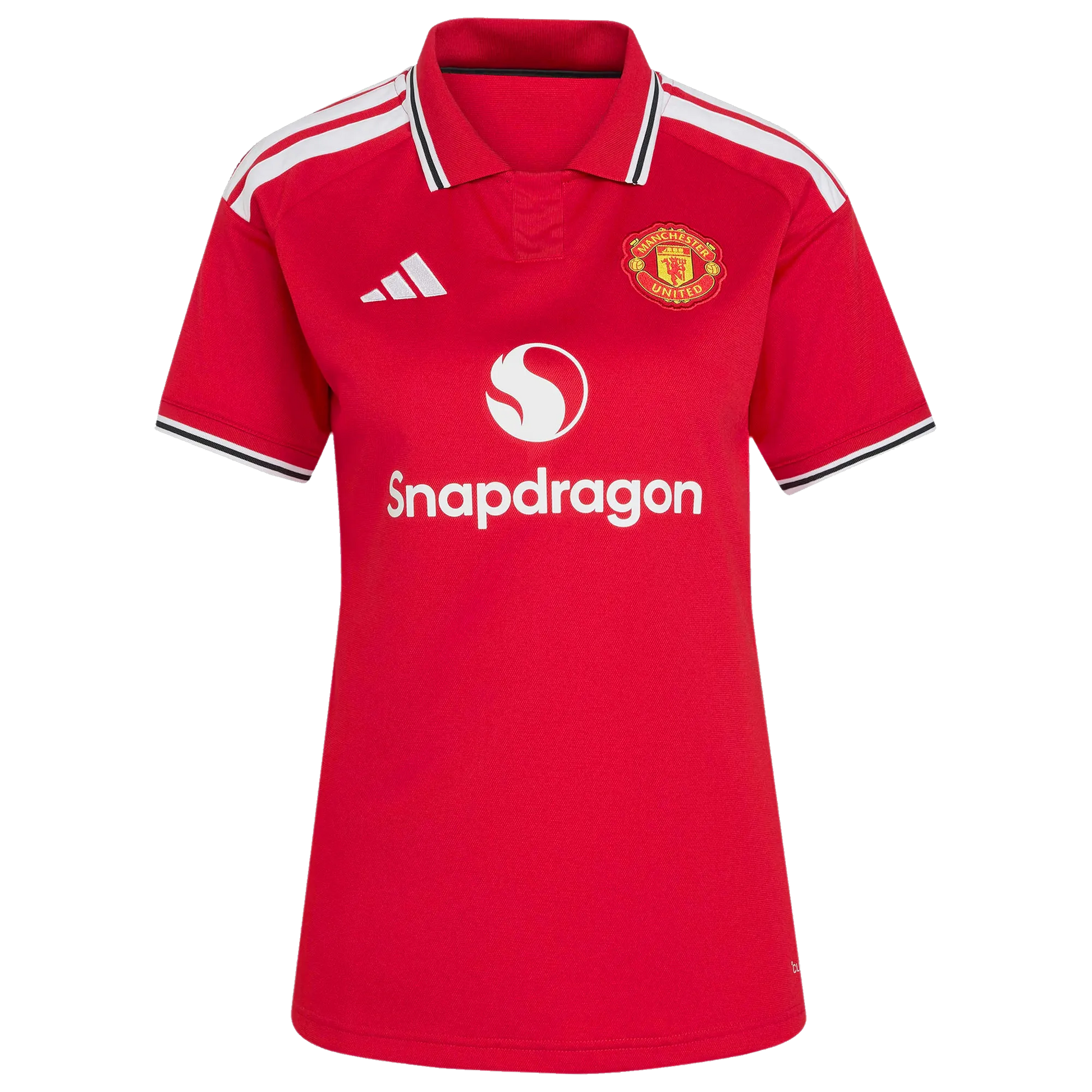 Front view of women's Manchester United 2026-2027 home red replica soccer jersey by Final Third Kit