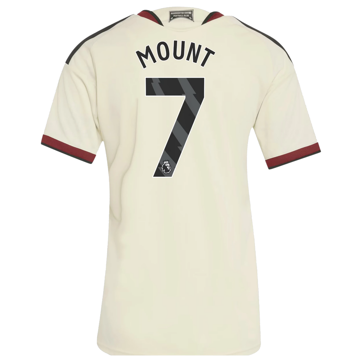 Back view of women's Manchester United 2026-2027 third cream replica football shirt with Mason Mount name and number 7 printing by Final Third Kit