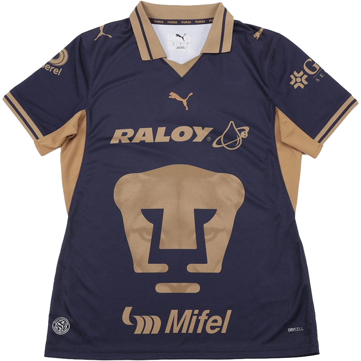 Front view of men's Pumas 2026-2027 home blue stadium soccer jersey by Final Third Kit
