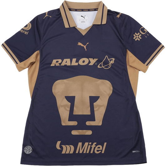 Front view of men's Pumas 2026-2027 home blue stadium soccer jersey by Final Third Kit