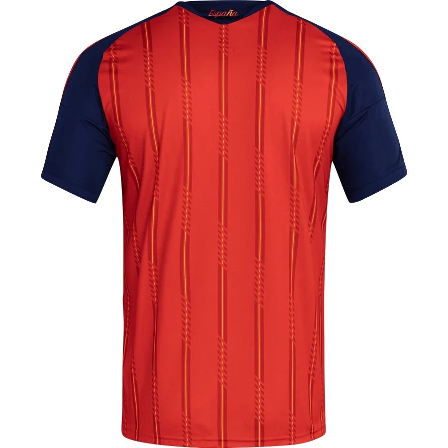 Back view of Spain home stadium replica jersey showing blank back without name or number