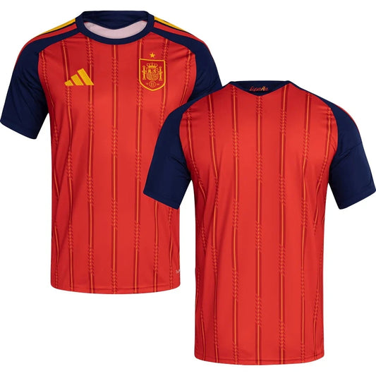 Spain 2026 World Cup home stadium replica jersey front and back combined view blank no player