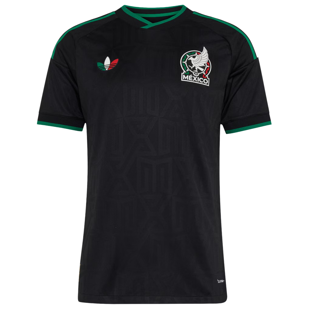 front view of Mexico national team 2026 soccer jersey black with subtle details