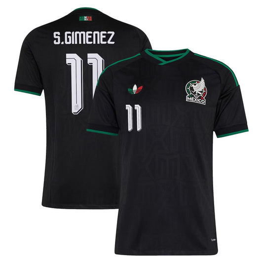 Mexico national team 2026 black third soccer jersey with S. GIMENEZ #11 custom print