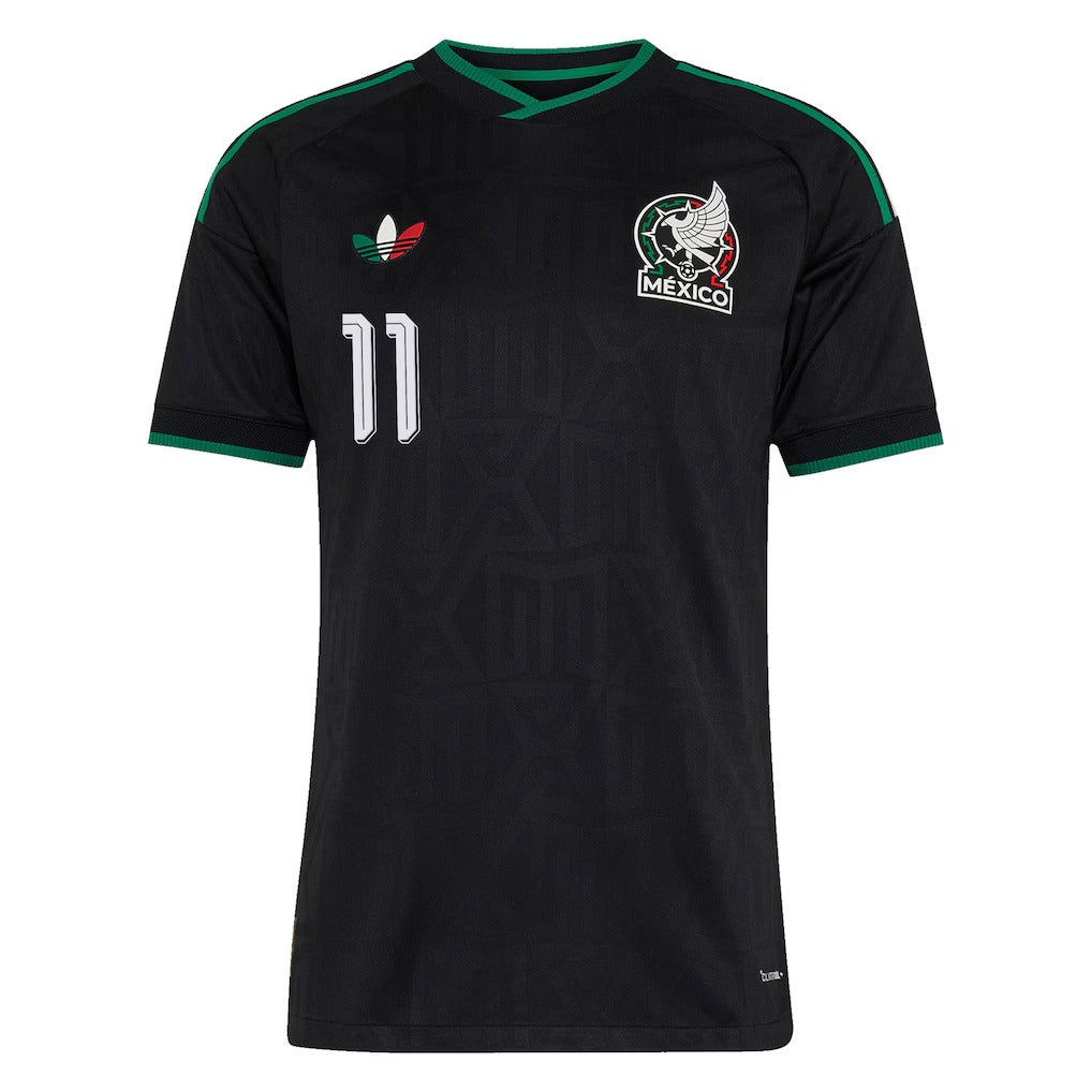 front view of Mexico national team 2026 black third soccer jersey with S. GIMENEZ #11 custom print