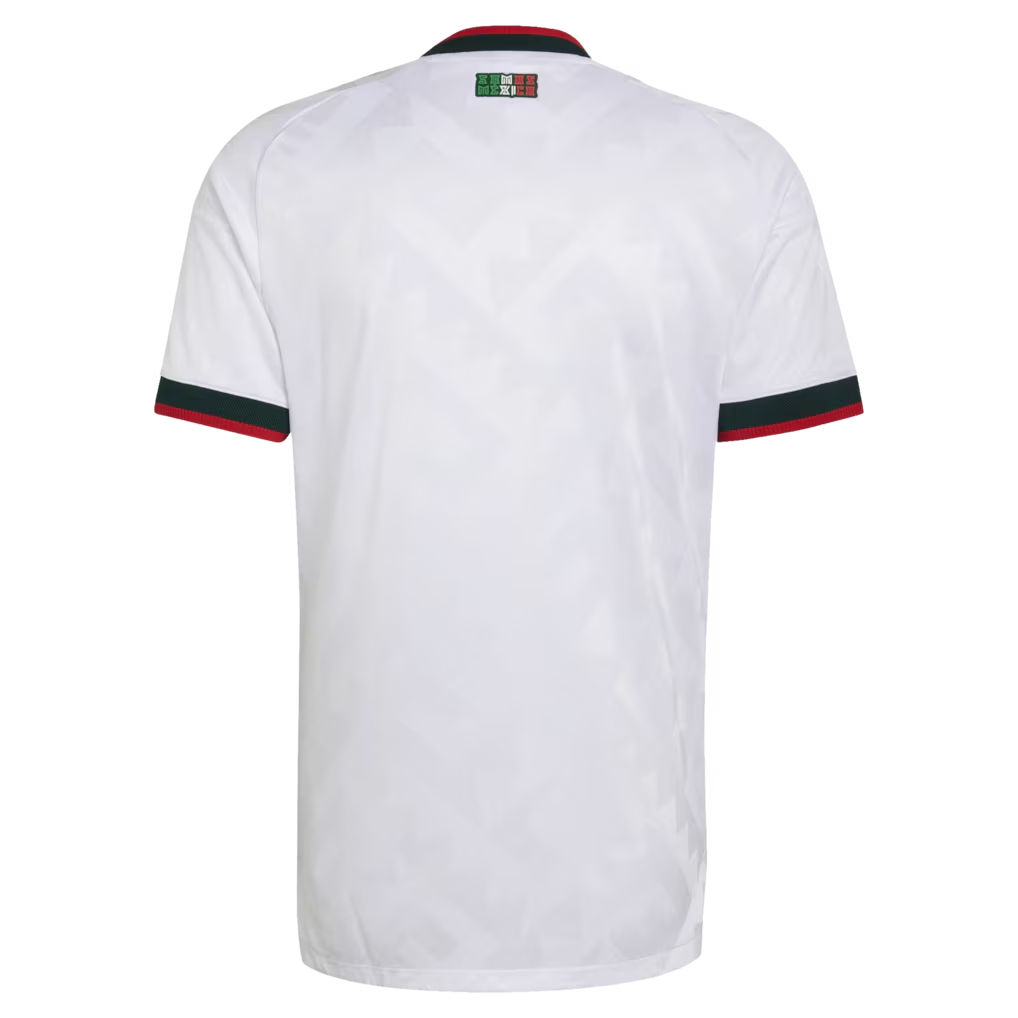 back view of Mexico national team 2026 soccer jersey white with classic trim